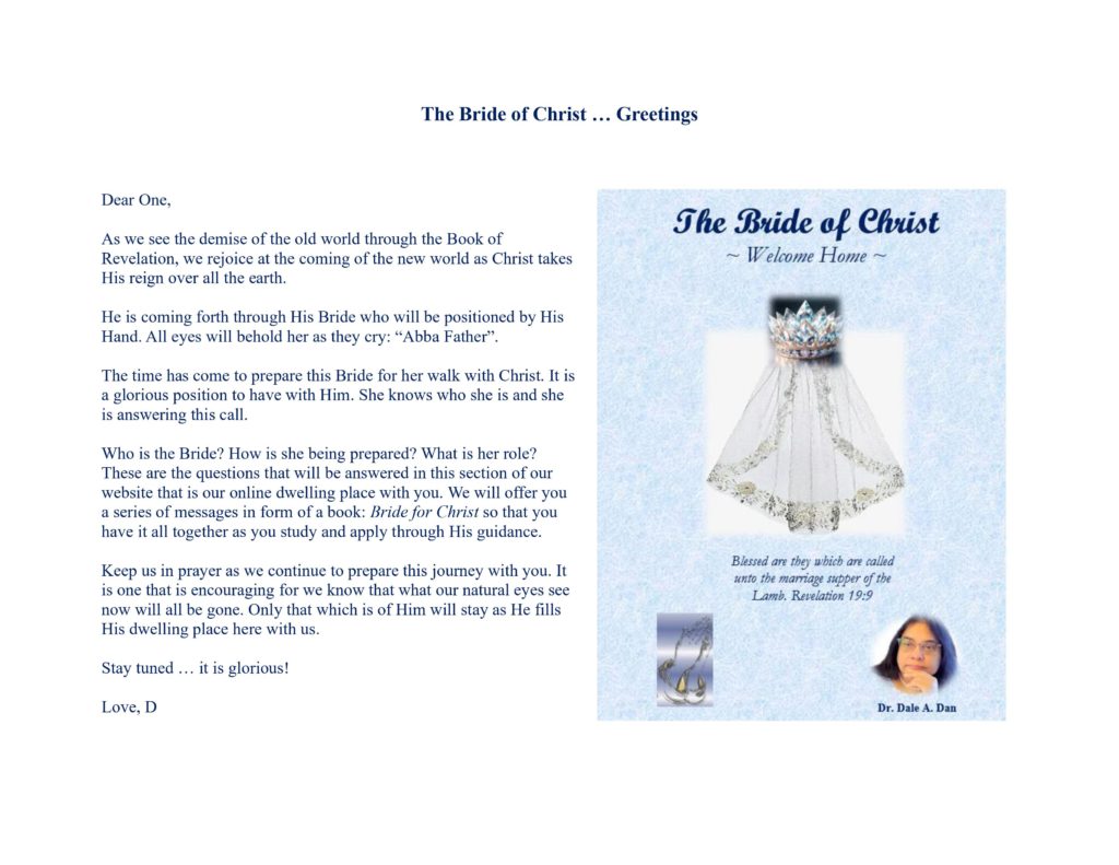 The Bride of Christ ... Greetings